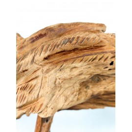 Crane - teak wood carving, L-size