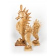 Sculpture seahorse, teak wood, S size