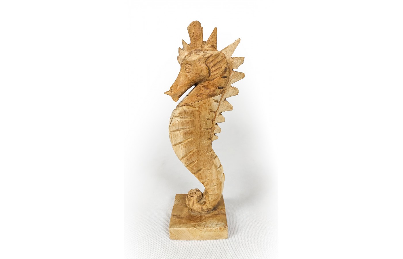 Sculpture seahorse, teak wood, S size