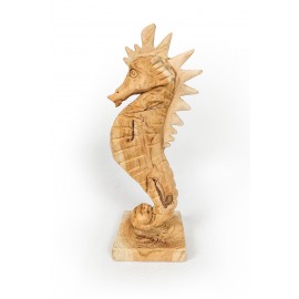 Sculpture seahorse, teak wood, M size