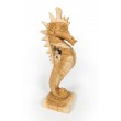 Sculpture seahorse, teak wood, M size