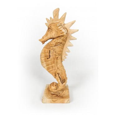 Sculpture seahorse, teak...