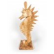 Sculpture seahorse, teak wood, L size