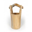 A hand-carved flower pot - pail - made of teak wood