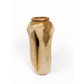 Vase, garden pot Amfora L made of teak wood