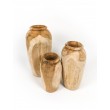 Vase, garden pot Amfora L made of teak wood