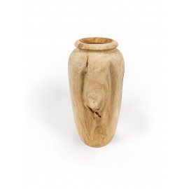 Vase, garden pot Amfora M made of teak wood