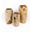 Vase, garden pot Stamnos L made of teak wood