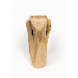 Vase, garden pot Stamnos L made of teak wood