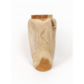 Vase, garden pot Stamnos M made of teak wood