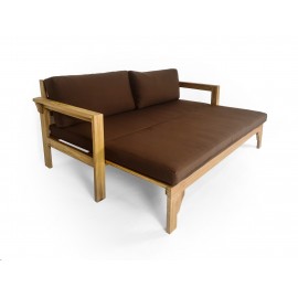 Sofa ogrodowa rozsuwana z poduchami, Teak