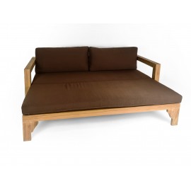 Extendable garden sofa with cushions, Teak