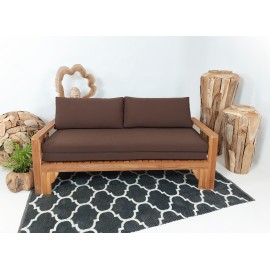 Sofa ogrodowa rozsuwana z poduchami, Teak