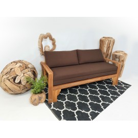 Sofa ogrodowa rozsuwana z poduchami, Teak