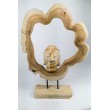 Buddha head carved in teak wood