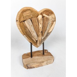 Sculpture "Hart" M, recovered wood teak