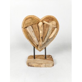 Sculpture "Hart" M, recovered wood teak