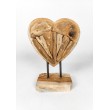 Sculpture "Hart" S, recovered wood teak