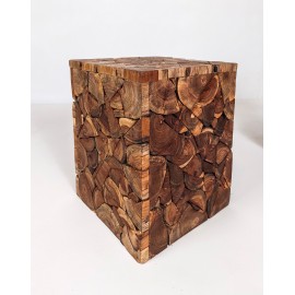 Teak mosaic stool