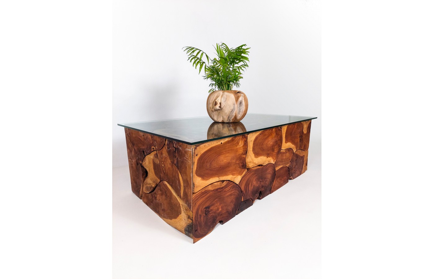 Modern teak coffee table