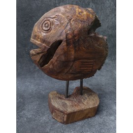 Balinese Fish Sculpture, teak wood,L