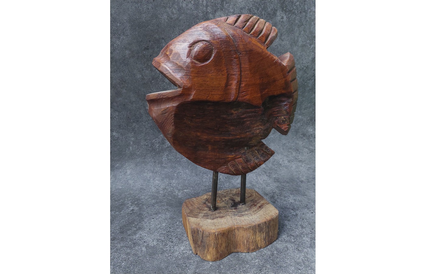 Balinese Fish Sculpture, teak wood