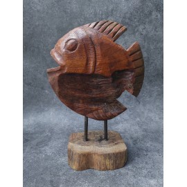 Balinese Fish Sculpture, teak wood