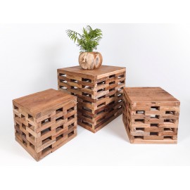 Furniture set, cubes, teak