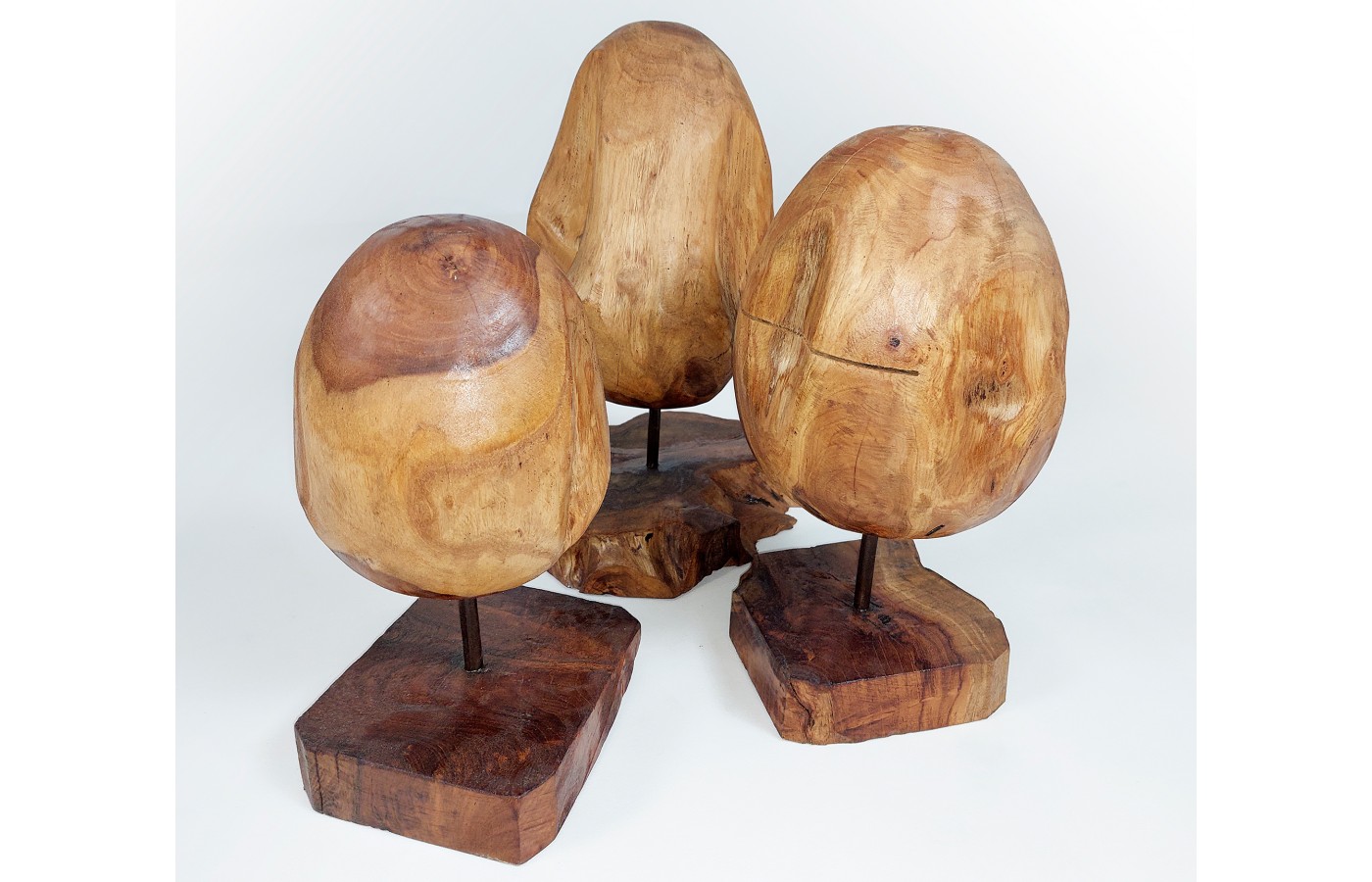 A set of sculptures in the shape of an egg