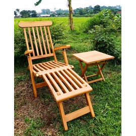 Folding garden sun lounger, teak