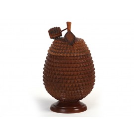Durian fruit-shaped teak casket