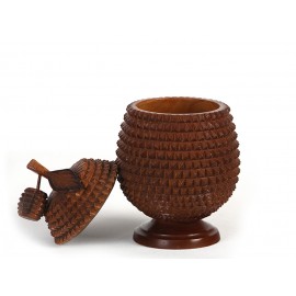 Durian fruit-shaped teak casket