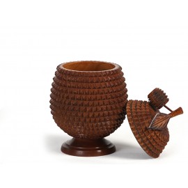 Durian fruit-shaped teak casket