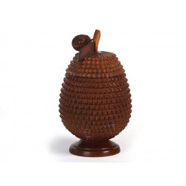 Durian fruit-shaped teak casket