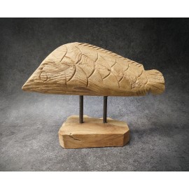 Sculpture fish, wood teak