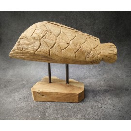 Sculpture fish, wood teak