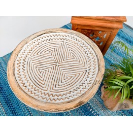 Tribal, carved decorative plate, teak wood  teak wood 40 cm