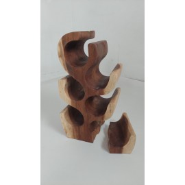 outlet Wine rack made of exotic wood for 6 bottles, Suar