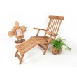 Folding garden sun lounger, teak