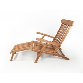 Folding garden sun lounger, teak