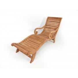 Plantation deck sun lounger, teakwood