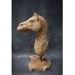 Sculpture, horse head made of Teak wood