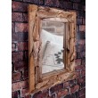 Rectangular mirror in a teak wood frame