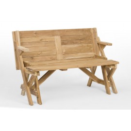 A folding garden bench, Teak