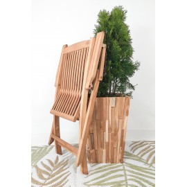 Folding garden chair with armrests, Teak