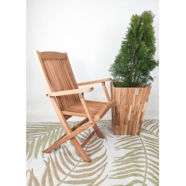 Folding garden chair with armrests, Teak