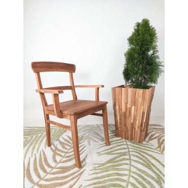 Rustic chair with armrests,...