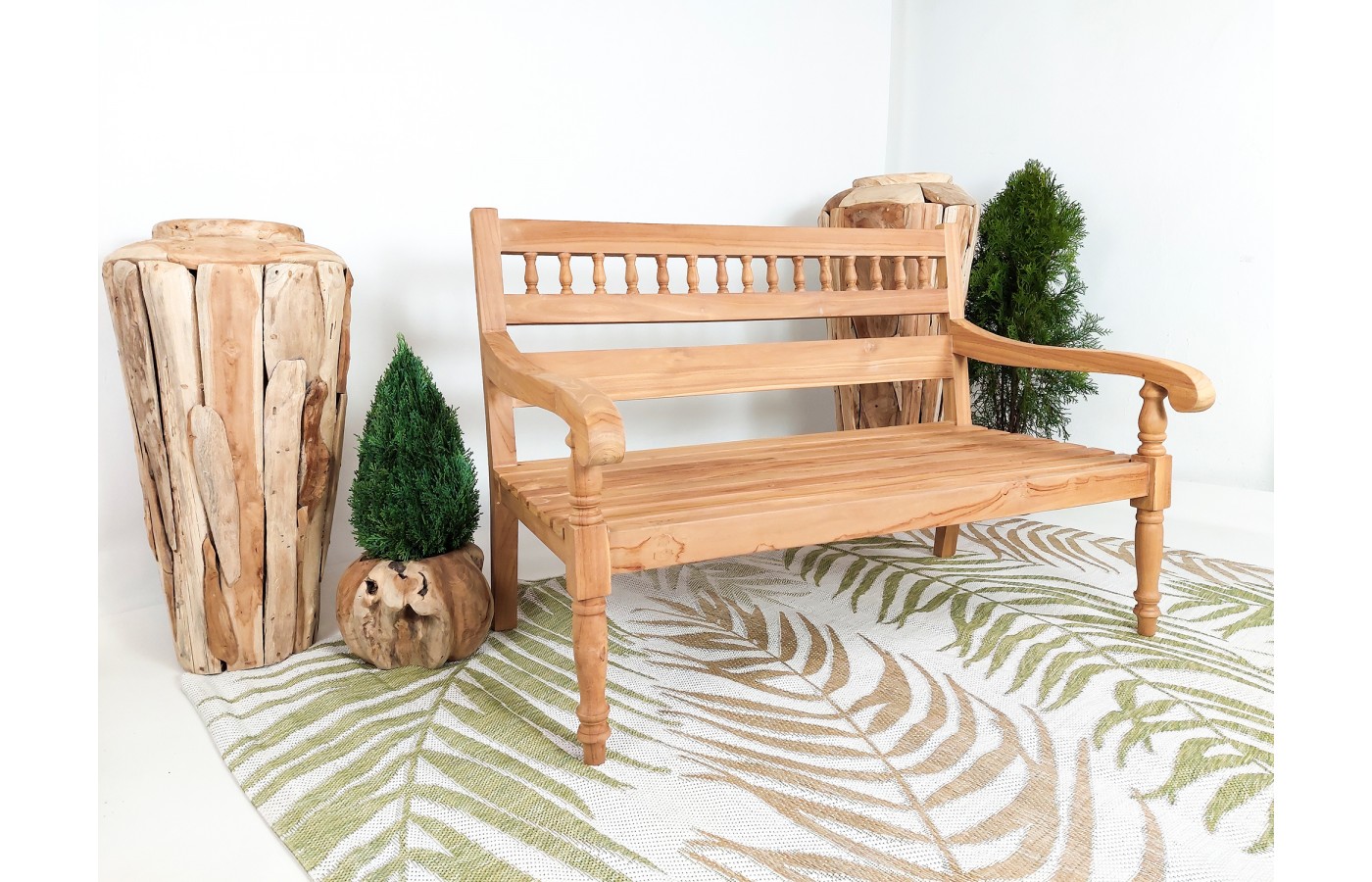 Garden teak bench Baruna 120 cm