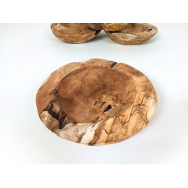 Teak wood bowl of irregular shape