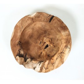 Teak wood bowl of irregular shape